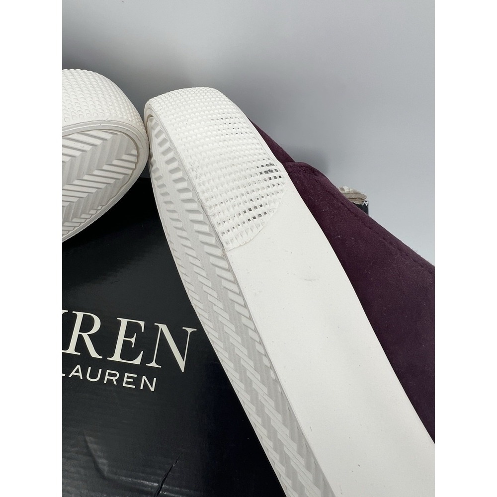 NWB Ralph Lauren Women's Shoes 6.5 ISLA-SK-ATH Bordeaux Kidsuede Purple - Picture 7 of 8